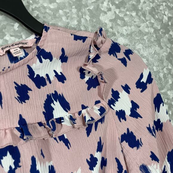 Juicy Couture Women's Pink Leopard Print Peasant Blouse - Size XS - Boho Chic - Picture 2 of 6